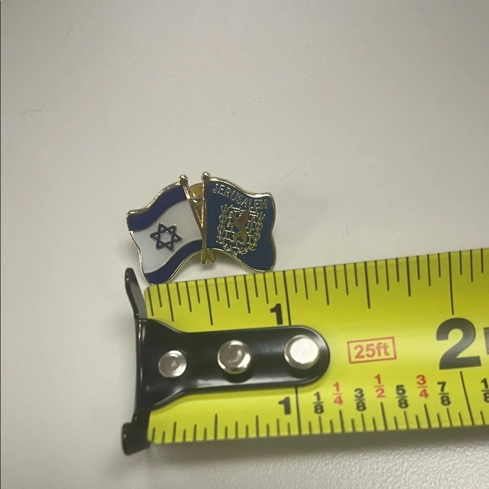 Jerusalem Flag Enamel Souvenir Hat or Lapel Pin